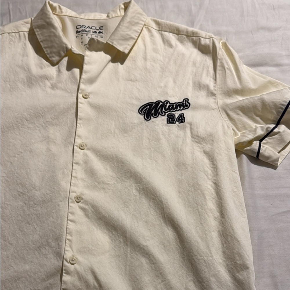 redbull racing Men's Cream Polo Shirt